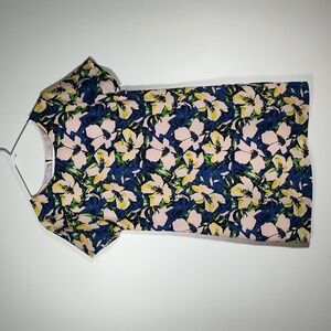 J. Crew printed gallery shift dress blue floral 6